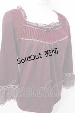 画像4: axes femme / ベロア使いカットソー  ワイン Y-25-08-31-011-AX-TO-SZ-ZY