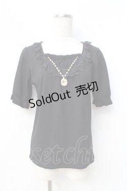 画像1: axes femme / ビジューパーツトップス  黒 Y-25-08-31-012-AX-TO-SZ-ZY