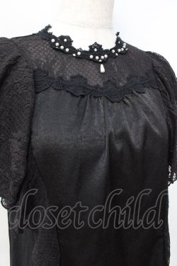 画像4: axes femme / レースラッフルテレコトップス  黒 Y-25-08-31-013-AX-TO-SZ-ZY