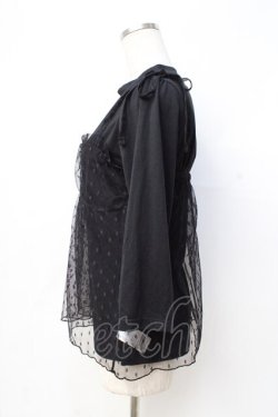 画像2: axes femme / チュールキャミ重ね七分袖トップス  黒 Y-25-08-31-015-AX-TO-SZ-ZY