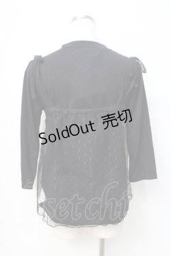 画像3: axes femme / チュールキャミ重ね七分袖トップス  黒 Y-25-08-31-015-AX-TO-SZ-ZY
