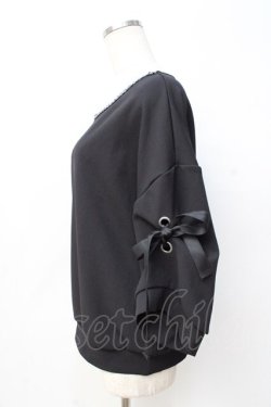 画像2: axes femme / 袖リボントップス  黒 Y-25-08-31-016-AX-TO-SZ-ZY