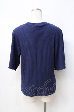 画像3: axes femme / パール使いトップス  紺 Y-25-08-31-017-AX-TO-SZ-ZY