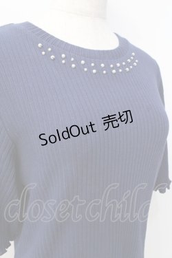 画像4: axes femme / パール使いトップス  紺 Y-25-08-31-017-AX-TO-SZ-ZI
