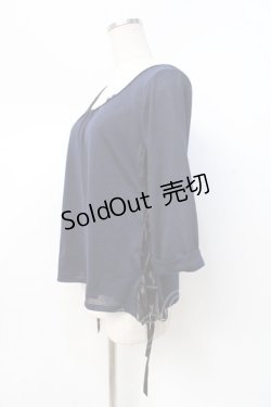 画像2: axes femme / サイドレースアップカットプル  紺 Y-25-08-31-018-AX-TO-SZ-ZI