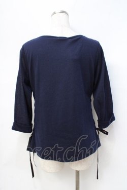 画像3: axes femme / サイドレースアップカットプル  紺 Y-25-08-31-018-AX-TO-SZ-ZY