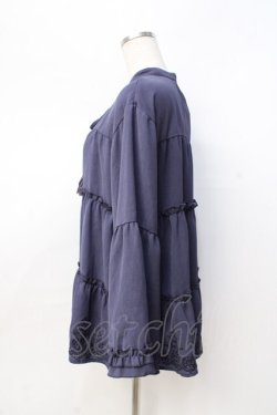 画像2: axes femme / 裾刺繍トップス  紺 Y-25-08-31-019-AX-TO-SZ-ZY