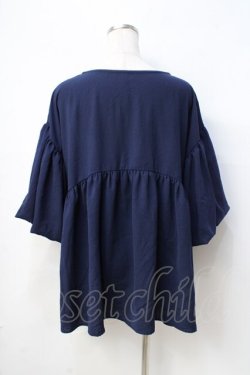 画像3: axes femme / 襟花モチーフトップス  紺 Y-25-08-31-020-AX-TO-SZ-ZY