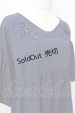 画像4: axes femme / 襟花モチーフトップス  紺 Y-25-08-31-020-AX-TO-SZ-ZY