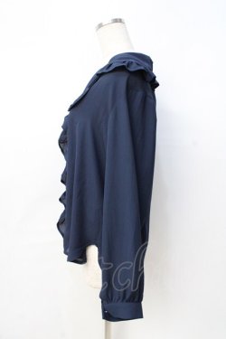 画像2: axes femme / フリル襟ブラウス  紺 Y-25-08-31-021-AX-BL-SZ-ZY