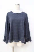 axes femme / グレンチェックバックシフォントップス  ブルー Y-25-08-31-022-AX-TO-SZ-ZY
