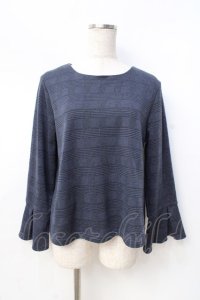 axes femme / グレンチェックバックシフォントップス  ブルー Y-25-08-31-022-AX-TO-SZ-ZI