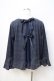 画像3: axes femme / グレンチェックバックシフォントップス  ブルー Y-25-08-31-022-AX-TO-SZ-ZY (3)