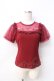 画像1: axes femme POETIQUE / 蝶ステッチ切替トップス  ワイン Y-25-08-31-023-AX-TO-SZ-ZY (1)