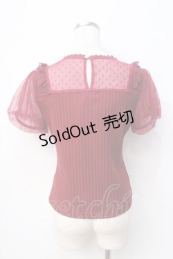画像3: axes femme POETIQUE / 蝶ステッチ切替トップス  ワイン Y-25-08-31-023-AX-TO-SZ-ZI
