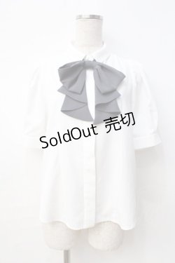 画像1: an another angelus / ドレープタイ付きシャツ F オフ×グレー Y-25-08-31-025-CA-BL-SZ-ZY