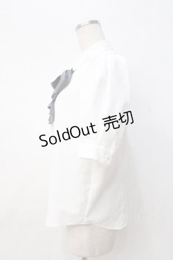 画像2: an another angelus / ドレープタイ付きシャツ F オフ×グレー Y-25-08-31-025-CA-BL-SZ-ZY