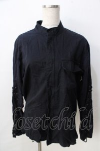 MILKBOY / 袖編み上げシャツ  黒 Y-25-09-01-045-MB-TO-SZ-ZY