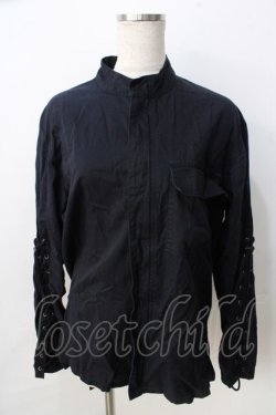 画像1: MILKBOY / 袖編み上げシャツ  黒 Y-25-09-01-045-MB-TO-SZ-ZY