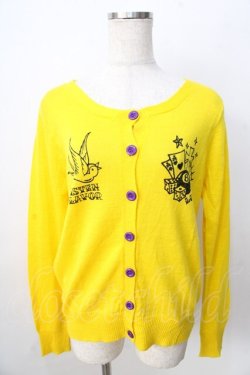 画像1: LISTEN FLAVOR / プリントカーディガン  イエロー Y-25-09-01-046-PU-TO-SZ-ZY