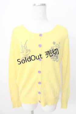 画像1: LISTEN FLAVOR / プリントカーディガン  イエロー Y-25-09-01-046-PU-TO-SZ-ZY