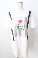 画像1: 【SALE】Ank Rouge / ジップデザインTシャツ  白 Y-25-09-01-047-CA-TO-SZ-ZT377 (1)
