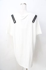 画像2: 【SALE】Ank Rouge / ジップデザインTシャツ  白 Y-25-09-01-047-CA-TO-SZ-ZT377 (2)