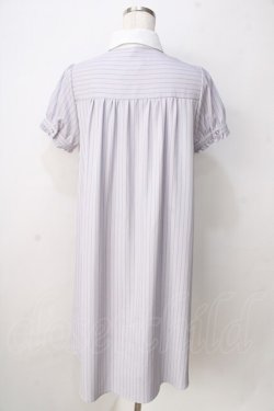 画像2: axes femme POETIQUE / メッセージリボン半袖ワンピース  ラベンダー Y-25-09-01-062-AX-OP-SZ-ZY