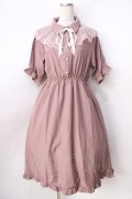 axes femme / チュール×レース襟ワンピース  ピンク Y-25-09-01-064-AX-OP-SZ-ZY