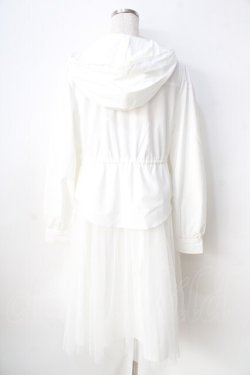 画像2: axes femme POETIQUE / チュール使いロングパーカー  白 Y-25-09-01-066-AX-OP-SZ-ZY