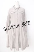 axes femme / ミリタリー風シャツワンピース  ベージュ Y-25-09-01-068-AX-OP-SZ-ZI
