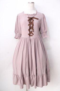 画像1: m petit by misako / AMレースアップワンピース  ピンク Y-25-09-01-069-LO-OP-SZ-ZY