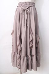 axes femme / シフォンラッフルフリルスカート  ピンク Y-25-09-01-079-AX-SK-SZ-ZT412