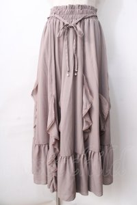 axes femme / シフォンラッフルフリルスカート  ピンク Y-25-09-01-079-AX-SK-SZ-ZT412