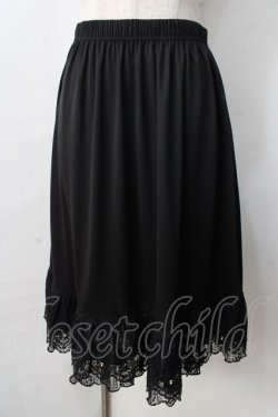 画像1: axes femme / レース重ねペチスカート  黒 Y-25-09-01-084-AX-SK-SZ-ZY