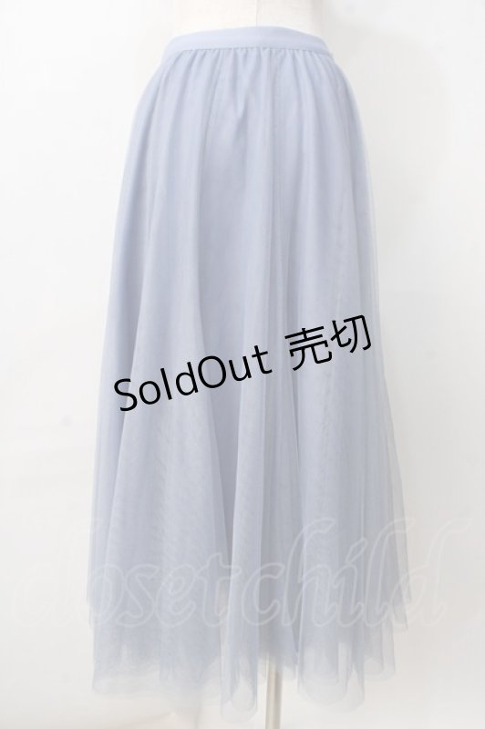 画像2: 【SALE】axes femme / ロングチュールスカート  サックス Y-25-09-01-086-AX-SK-SZ-ZT179 (2)
