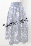 axes femme / ローズリース柄スカート  紺 Y-25-09-01-087-AX-SK-SZ-ZI