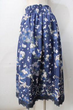 画像2: axes femme / ローズリース柄スカート  紺 Y-25-09-01-087-AX-SK-SZ-ZI