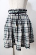 axes femme POETIQUE / リボン配色チェックキュロット  グリーン Y-25-09-01-088-AX-SK-SZ-ZY