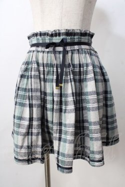 画像1: axes femme POETIQUE / リボン配色チェックキュロット  グリーン Y-25-09-01-088-AX-SK-SZ-ZY