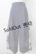 axes femme / スカーフ切替ワイドパンツ  紺 Y-25-09-01-089-AX-PA-SZ-ZY