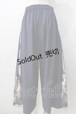 画像2: axes femme / スカーフ切替ワイドパンツ  紺 Y-25-09-01-089-AX-PA-SZ-ZY