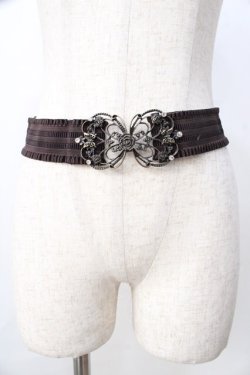 画像2: axes femme / モチーフゴムベルト  ブラウン Y-25-09-01-012-AX-BL-SZ-ZY