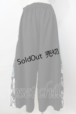画像2: axes femme / スカーフ切替ワイドパンツ  黒 Y-25-09-01-090-AX-PA-SZ-ZY