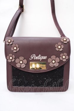 画像1: axes femme POETIQUE / 花モチーフショルダーバック  ブラウン Y-25-09-01-017-AX-BG-SZ-ZY