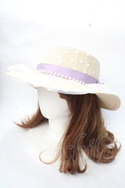 画像2: axes femme / ドットチュールカンカン帽  ベージュ Y-25-09-01-018-AX-AC-SZ-ZY