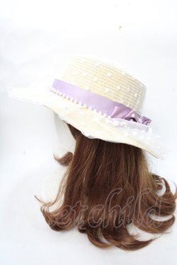 画像3: axes femme / ドットチュールカンカン帽  ベージュ Y-25-09-01-018-AX-AC-SZ-ZY