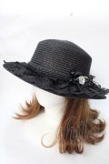 axes femme / 巻きバラレースカンカン帽  黒 Y-25-09-01-019-AX-AC-SZ-ZY