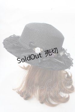 画像2: axes femme / 巻きバラレースカンカン帽  黒 Y-25-09-01-019-AX-AC-SZ-ZT-K025
