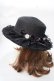 画像2: axes femme / 巻きバラレースカンカン帽  黒 Y-25-09-01-019-AX-AC-SZ-ZY (2)